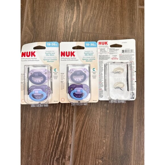 NUK Orthodontic Pacifiers Silicone Set Of 6 Heart-Shaped Shield age 18-36 mo - Picture 2 of 6